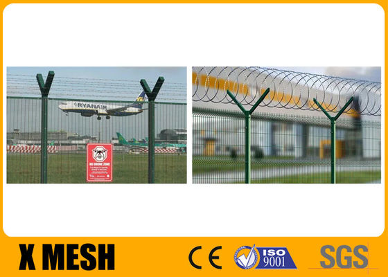 Polvere di alta sicurezza 3D V Mesh Metal Mesh Fencing Green ricoperta per i campi dell'aeroporto