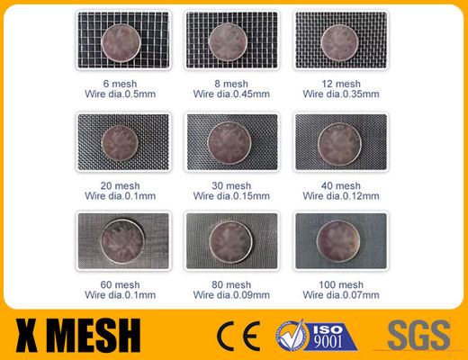 100 x 100 diametro del panno 0.04mm di Mesh Size Stainless Steel Filter