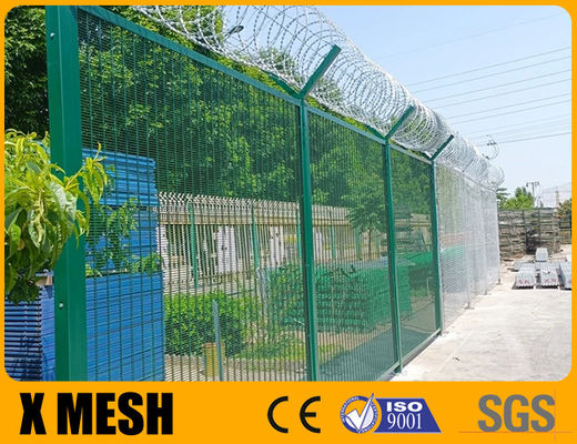 Fence a maglia 358 di alta sicurezza rivestita in polvere con 12,7 mm x 76,2 mm per aeroporto